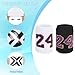 PATIKIL Sports Wristband Sweatbands for Men and Women, 2 Pcs Breathable Tennis Wrist Bands Absorbent Sweat Band Number 24 for Basketball Football Baseball Running Gym, White/Black