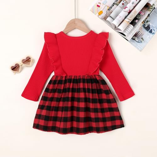 Toddler Baby Girl Christmas Dress Kids Santa Claus Red Princess Tulle Tutu Dress Holiday Party Outfit3