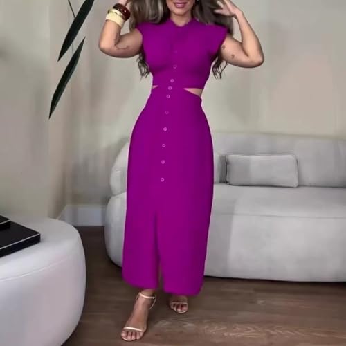 Robe mi-longue marron confortable pour sublimer la silhouette sans serrer