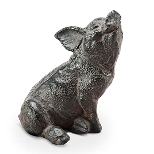 Spi Cast Iron Little Oinker Pig Garden Sculpture Brown/Rust #TOP8