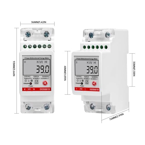 Compteur électrique kWh AC 230V rail Din avec wattmètre LCD