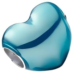 Metallic Sky Blue Heart Charm 1113