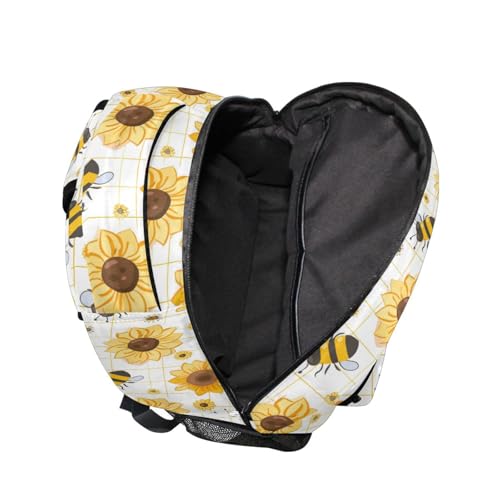 Cute Bee Sunflower (4) Laptop Backpack for Women Men, Personalized College Bookbag Travel Bag Casual Daypack back packs4