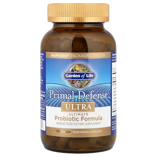 Image of Garden of Life Probiotics for Digestive Health and Gut Health Balance, Primal Defense Ultra Ultimate Formula, 15 Billion CFU and 13 Strains Plus HSOs, Vegetarian and Gluten Free, 180 Capsules