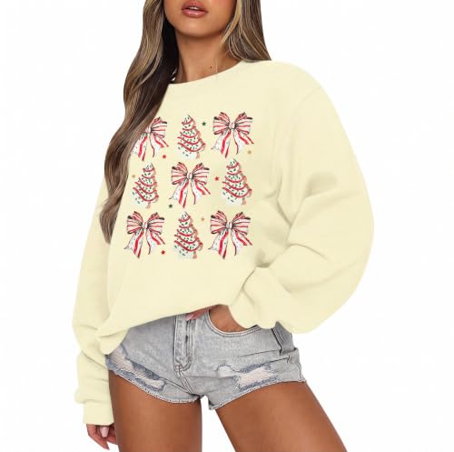Pink Bows and Tree Cakes Cream Sweatshirt