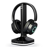 Funkkopfhörer für Fernseher, Kabellose TV-Kopfhörer mit Sender-Ladestation für Senioren, Ohne Audio-Verzögerung, Bluetooth 5.4, Over-Ear Kopfhörer mit 3 Audiomodi, Geschenk für Eltern/Ältere Menschen