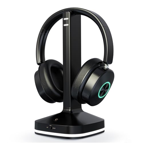 Wireless Headphones for TV Watching, TV Headphones Wireless for Seniors with Transmitter Charging Base, Over Ear Headset with 3 Audio Modes, No Audio Delay Blutooth 5.4, Gifts for Parents/Elderly