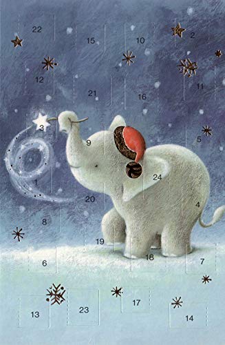 Adventskalenderkarten Set 5 Karten Nostalgie Grußkarten Goldprägung Kunstkarte Weihnachtskarte Adventskalender Frohe Weihnachten Weihnachtsmann Winter