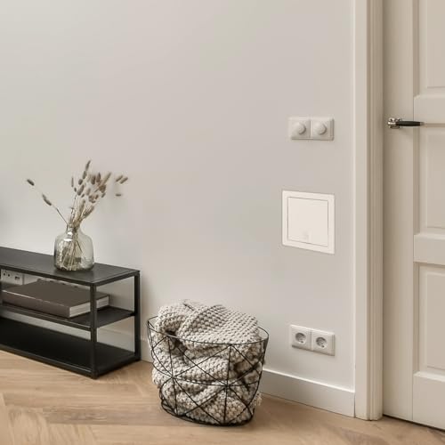 EFUTURETIME Revisionsklappe 15x15 cm Trockenbau Wartungsklappe Metall Weiß, Revisionstür Stahlblech Vierkantverschluss mit 2 Schlüssel, Revisionsluke für Loft, Bad, Küche, Lager