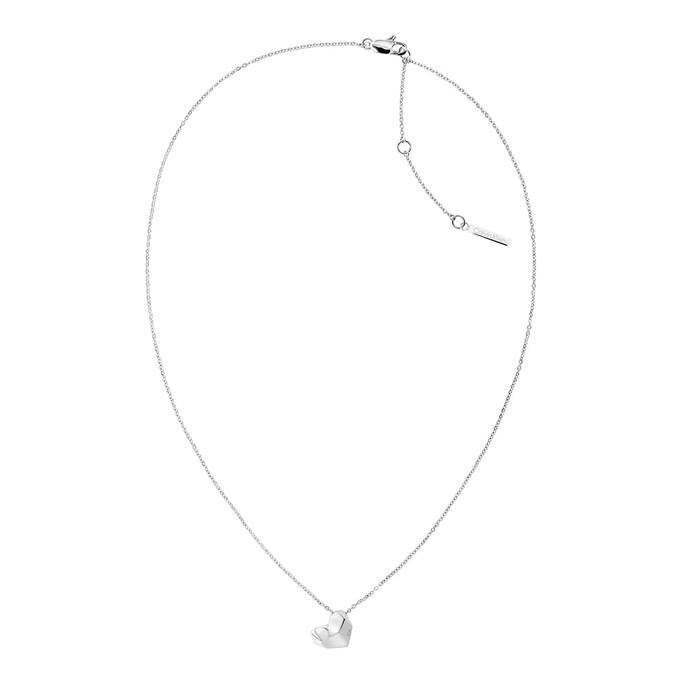 Calvin Klein Halskette für Damen mit Anhänger in Herzform Kollektion FACETED HEART aus Edelstahl - Erhältlich in Silber oder Gold Version