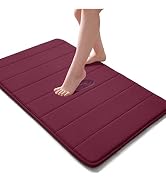 JMTOOR Memory Foam Bath Mat 17" X 24" Coral Velvet Super Non-Slip Rapid Water Absorption Soft and...