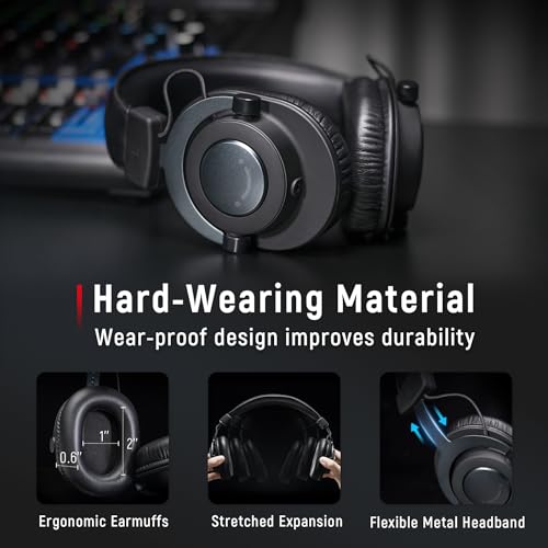 image for FIFINE Studio Monitor Headphones for Recording, Wired Headphones with 