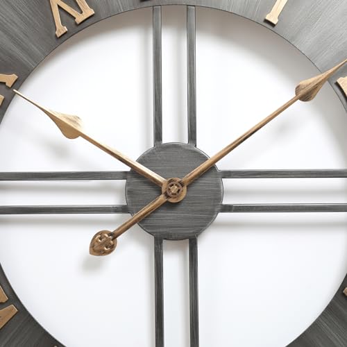 keivmlvt Vintage Large Wall Clocks - Metal, Silent, 23 inches - Perfect Clocks for Living Room, Kitchen, Bedroom - Modern and Stylish Décor - Image 4