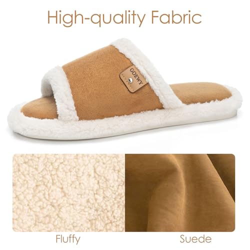 Image of GOEWY Cross Band Slippers for Women with Cozy Memory Foam Machine Washable | Open Toe Summer Cute Slipper,Soft Black House Shoes Slides,Indoor Outdoor Non-Slip Slip On,Gifts for Women Ladies Her Mom