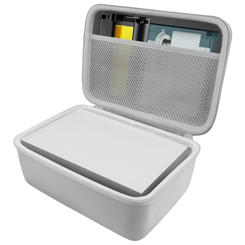 Khanka für Liene Amber M100/M200 Fotodrucker Smartphone 10X15 Hartschalenkoffer, Tragetasche mit Netzfach für Liene DHP513 4x6’’ Zubehör, Nur Tasche（Grau）
