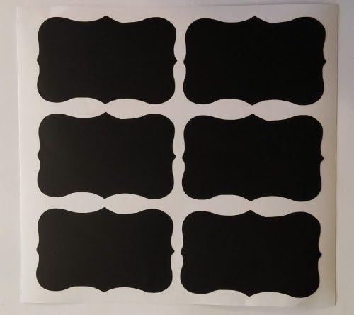 Fancy Rectangle Chalkboard Labels - Pack of 36 Reusable Blackboard Stickers