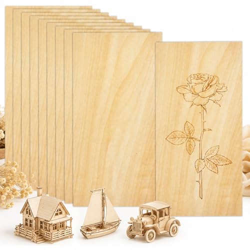 BXUUXA 20 Stück Sperrholzplatte 1mm Unbehandeltes Balsaholz Lindenholz 200x100mm Dünne Holzplatten für Lasergravur Modellbau Schnitzplatten Holzmusterbretter für Architektur- & Schiffsmodell DIY