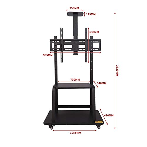Soporte móvil universal para TV 32"-100" ajustable en altura miniatura 7