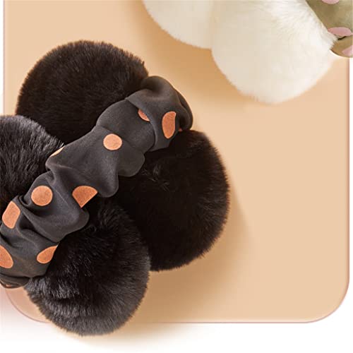 Cfsncm Winter Warm Ear Muffs Girl Fluffy Fold Earmuffs Soft Cashmere Solid Cute Warmer Earlap (Color : B, Size : 30Cm) #TOP5