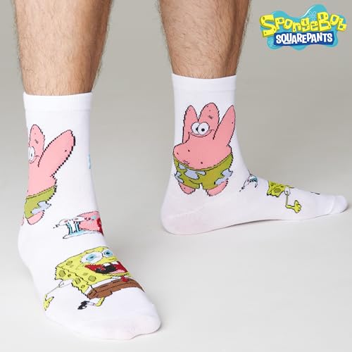 SpongeBob SquarePants Mens Socks, 5-Pack Socks Men 7.5-10.5, Funny Gifts for Men4