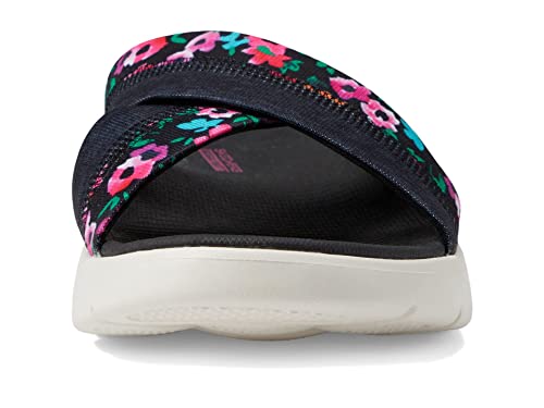 Skechers womens Go Walk Flex Sandal-blossoms Sandal, Black, 11 US