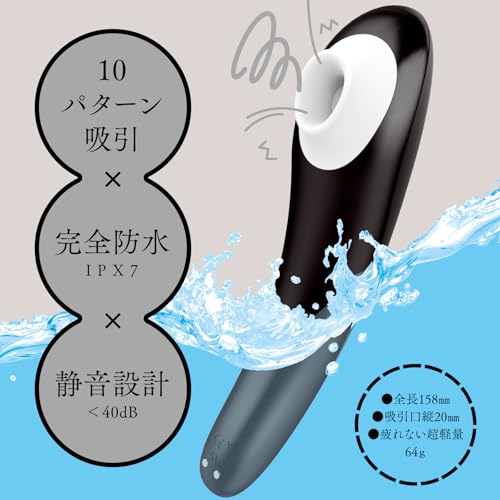 ハトプラ 完全防水＿吸引実感 ＣＵＬＩ－ＣＨＵＰＡ ＣＵＮＮＩ ＲＯＴＯＲ １０ ［クリチュパ クンニ ローター １０］ ｂｌａｃｋ - 画像2