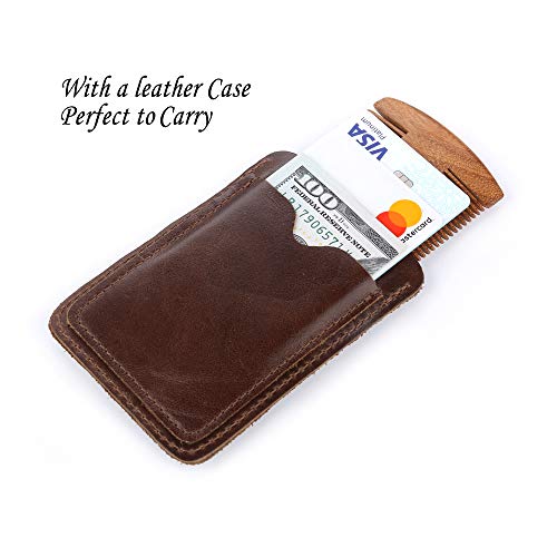 Wooden Beard Comb Kit Handmade Gifts For Men Skull Wings Design Gifts For Dad Mustache Comb For Beard Care & Grooming (Type 3) #TOP5