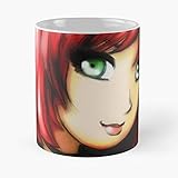 Witcher Girls Character GAL Redhead Portrait Head Shot Manga Anime Original Taza de caf&eacute; con Leche 11 oz