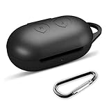 Portable Carrying Case for Samsung Galaxy Buds 2019, GONJOY Protective Silicone Cover and Skin for Samsung Galaxy Buds with Anti-Lost & Shockproof, Can be Charged Directly with Case (Black)