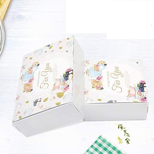 Gift Box 10pcs Cupcake Boxes Gift Packaging Wedding Party Maccaron Baking Package Vintage Floral Kraft Paper Cake Box