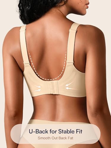 Image of Full Coverage Jelly Bras for Women No Underwire - Wireless Seamless Plus Size Bra, Supportive T-Shirt Bralette for Older