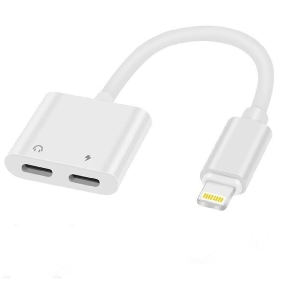 Coverzone Lightning to Lightning Şarj ve Kulaklık Adaptörü Çift Girişli – Aynı Anda Şarj ve Müzik Dinleme – Arama Destekli Ses Dönüştürücü iPhone X 11 12 13 14 Uyumlu iOS 13 ve Üzeri Uyumlu | MH033