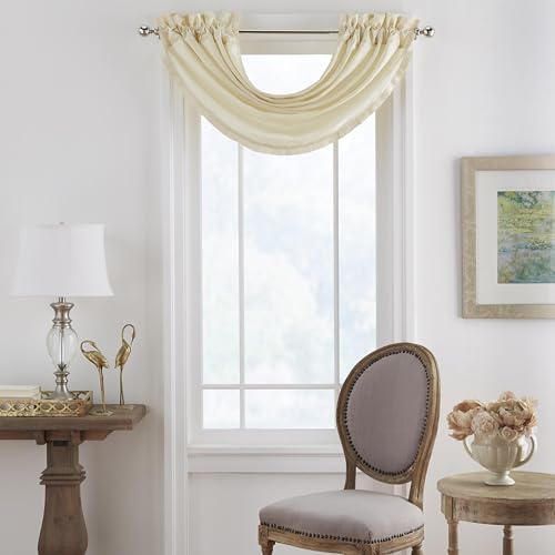 La Mejor Lista de Cortinas drapeadas - los preferidos. 41 Elrene Home Fashions 026865721874 habitación Autocaravanas y eficiente de la energía Lined Rod Bolsillo Ventana Cortina Drape Pleated Regal Solid Panel, Ivory, 1, 1