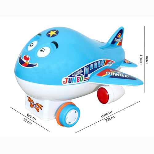Image of ToyBharat Jumbo Plane Friction Power Toy in Multicolour with Realistic Design for Kids Aged 1-6 Years. Safe, Non-Toxic, Battery-Free, Ideal for Indoor and Outdoor Play.