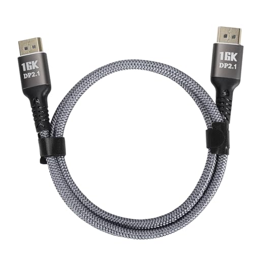 DisplayPort 2.1ケーブル 16K 30Hz 40Gbps、Dynamic HDRおよび3Dに対応したDisplayPort 2.1オス・オスケーブル、FreeSyncおよびG-Sync対応ゲーミングモニター用、1メートル