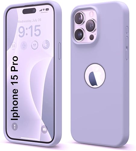 Image of SBMS Liquid Silicone Case for iPhone 15 Pro 6.1-Inch, Logo Cut Silky-Soft Touch Full-Body Protective Phone Case, Shockproof Back Cover for iPhone 15 Pro (Pigeon Blue)