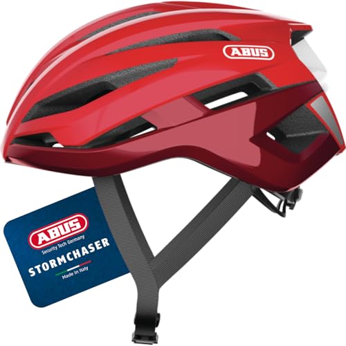 ABUS Rennradhelm StormChaser - Leichter und komfortabler Fahrradhelm für professionellen Radsport für Damen und Herren - Rot, Größe L