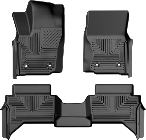 Husky Liners Weatherbeater Floor Mats | Fits 2024-2026 Toyota Tacoma Double CAB ONLY | Front & 2nd Row 3-pc Black - 94271