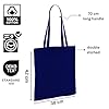Wonky Line Premium Cotton Tote Bag, Eco-Friendly Shopping Bag, 100% Cotton Canvas, Reusable Grocery Cloth Bag, Extra Strong Long Handle Double Stitched Ideal for Printing (Navy) #4