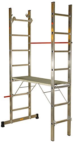 Escalux V18062 Echafaudage Aluminium 3.10m Hauteur de Travail / 6 Produits en 1, Gris Cover