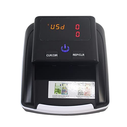 Máquina de conteo de dinero, detector de billetes de banco, contador de efectivo con detector de prueba UV/MG/IR/DD, detector de moneda falsificada (Bianco)