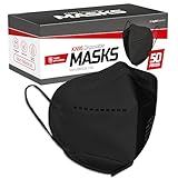 Lyka Distribution KN95 Black Face Masks - 50 Pack - 5 Layer Protection Breathable KN95 Face Mask - Filtration95% with Comfortable Elastic Ear Loop | Non-Woven Polypropylene Fabric (Black)
