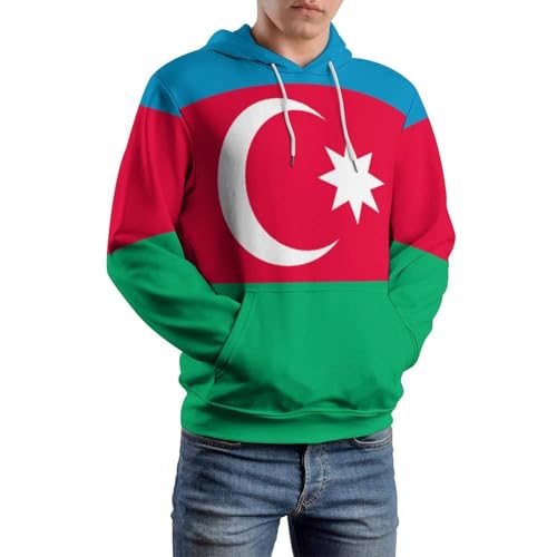 Sweat à capuche pour hommes drapeau azerbaïdjanais chaud
