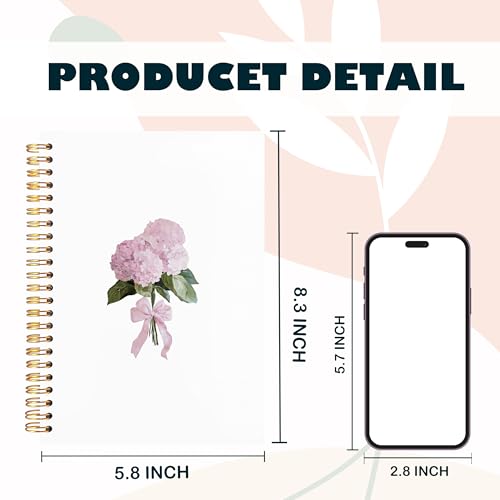 Carnet à spirale rose de 14 x 21 cm avec papier haute qualité pour notes