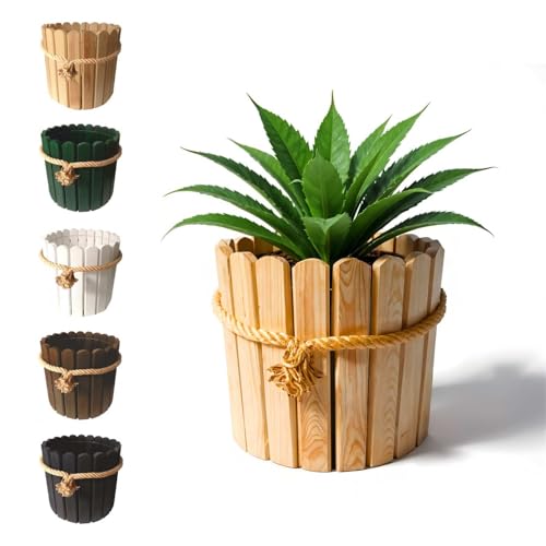 Floranica maceteros Decorativos Interior macetas de Pino Decorativas Cuerda de Yute cubremacetas Exterior Grandes 33 x 30cm Naturale