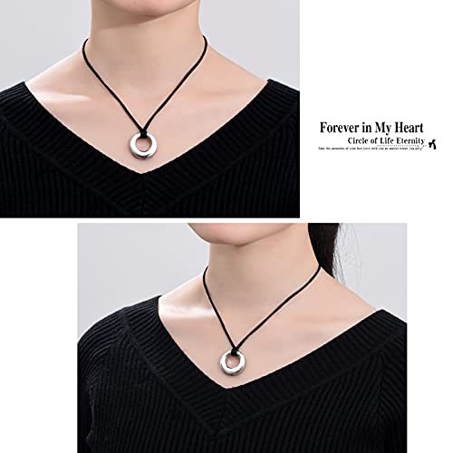 Hearbeingt Cremation Jewelry Urn Necklace for Ashes Circle of Life Eternity Memorial Pendant Ash Holder for Women Men - Always in My Heart, Silvery
