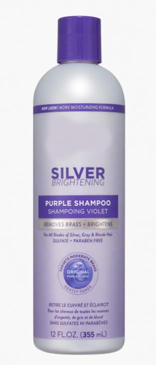 NEW Jhir~mack Silver Brightening Purple Toning Shampoo for Silver, Gray & Blonde Hair, Sulfate-Free Brass Neutralizing Shampoo with Vitamin E & Glycerin, 12 fl oz