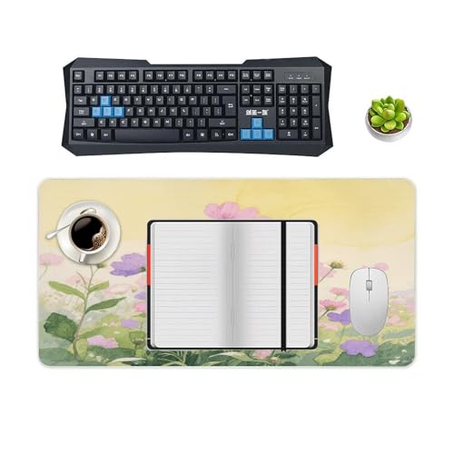 Alfombrilla para mouse grande de goma estilo floral miniatura 4