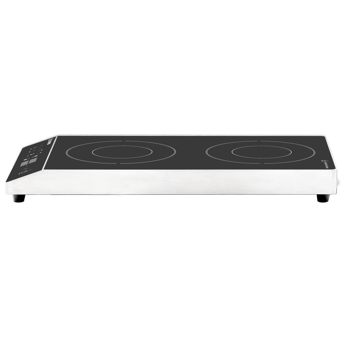 GastroHero Doppel Induktionskochfeld ECO vertikal 3500 W Induktionsplatte 2 Kochzonen Touch Kochfeld Edelstahl Glas Induktionsherd Timer 60–240 °C Gastro