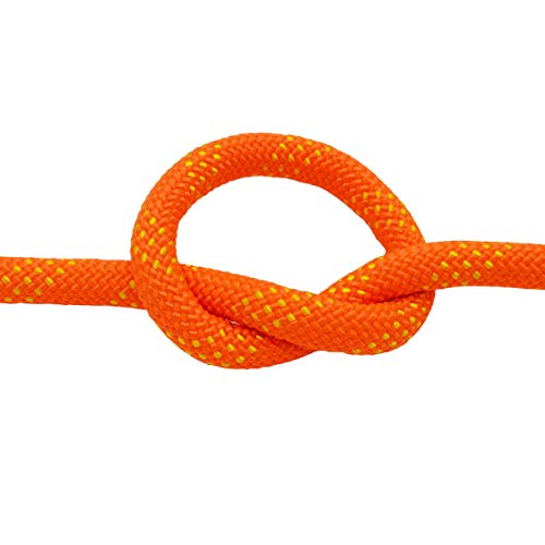 YUZENET Braided Polyester Rigging Rope (3/8 in X 50 ft) Strong Pulling Rope for Arborist Sailing Camping Swings, Orange/Yellow